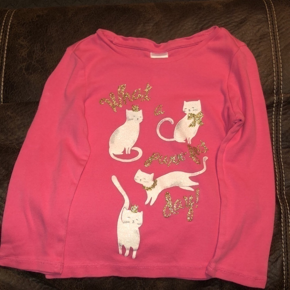 5/$25 Gymboree size 4 pink long sleeve shirt. Cat graphic - Picture 5 of 7